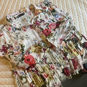White Flowery Zara Dress